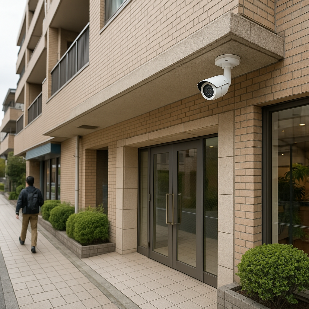 マンション・アパートの防犯対策とカメラ導入ガイド 管理者向けポイントの防犯カメラ設置イメージ